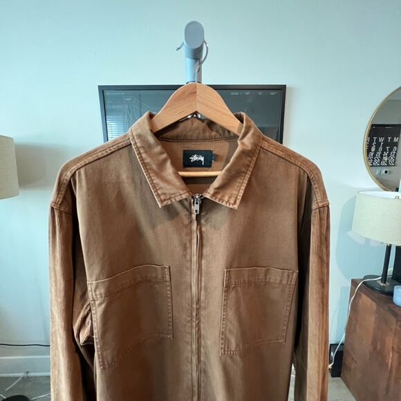 Stussy - Zip Up Mixed Corduroy Overshirt (#111956-0001) - Brown - Picture 3 of 6